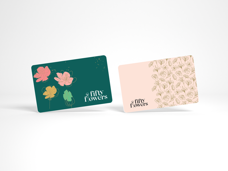 FiftyFlowers Gift Cards - The Gift That Keeps on Blooming.