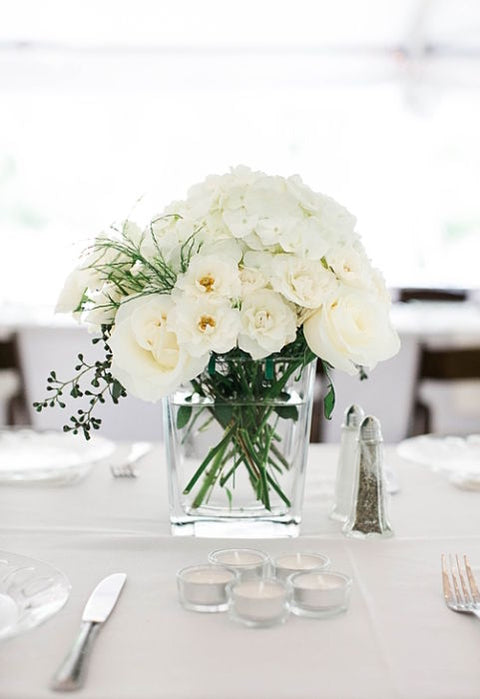 Chic Green and White Wedding Flowers
