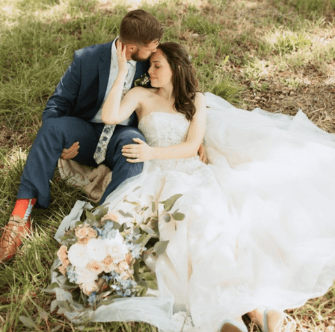 Soft Pink and Blue Farm Wedding