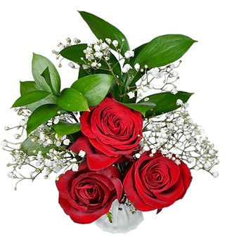 Valentine's Day Three Red Roses Bouquet for Fundraising