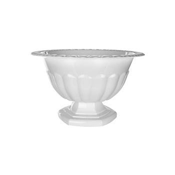 ABBY COMPOTE FLOWER VASE WHITE