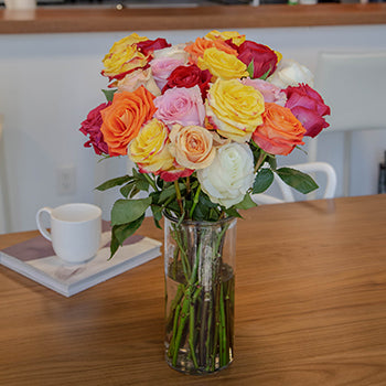 Farm Fresh Cut European Rainbow Roses For Your House