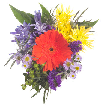 Bridal Centerpieces Orange and Purple Flowers
