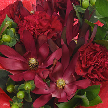 Monochromatic Burgundy Bouquetta Centerpieces