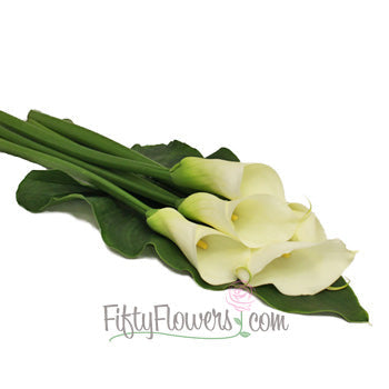 Classic Calla Lilies and Leaf Combo Grande