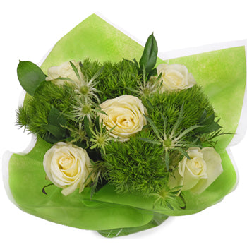 Monochromatic Green Bouquetta Centerpieces