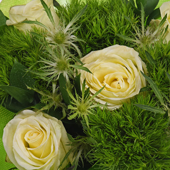 Monochromatic Green Bouquetta Centerpieces