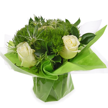 Monochromatic Green Bouquetta Centerpieces