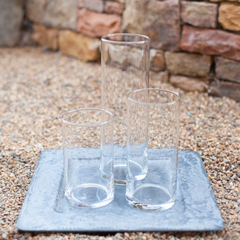 Dozen Cylinder Glass Vases 10.5 Inches High