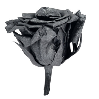 Preserved Metalized Deep Silver Rose