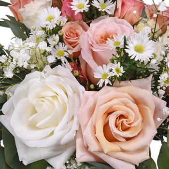 Perfectly Peach Rustic Flower Centerpiece Handheld
