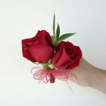 Modern Red Rose Boutonniere and Corsage Pack