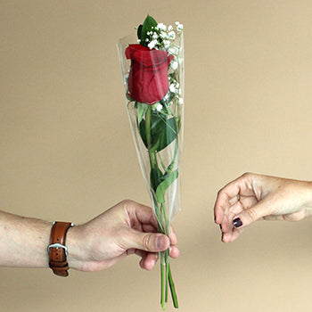 Valentine's Day Single Red or Assorted Rose Bouquet for Fundraising