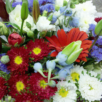 Red, White, and Blue Independence Flower Bouquet