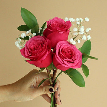 Three Stem Rose Bouquet for Fundraising