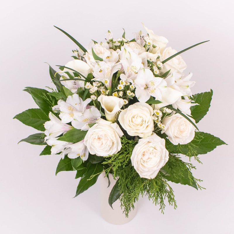 Warm Wishes White Calla Lily Flower Bouquet