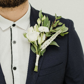 White Wedding Flower Boutonniere
