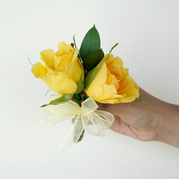 Modern Yellow Rose Boutonniere and Corsage Pack