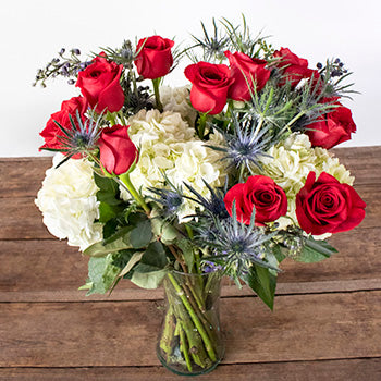 American Spirit Red and White Flower Bouquet
