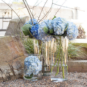 Blue Hydrangea Wholesale Flower Trio In a vase