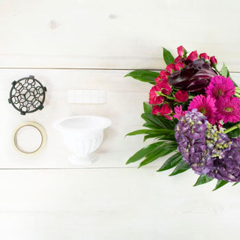 Bold Dreams Pink and Purple DIY Flower Centerpiece supplies