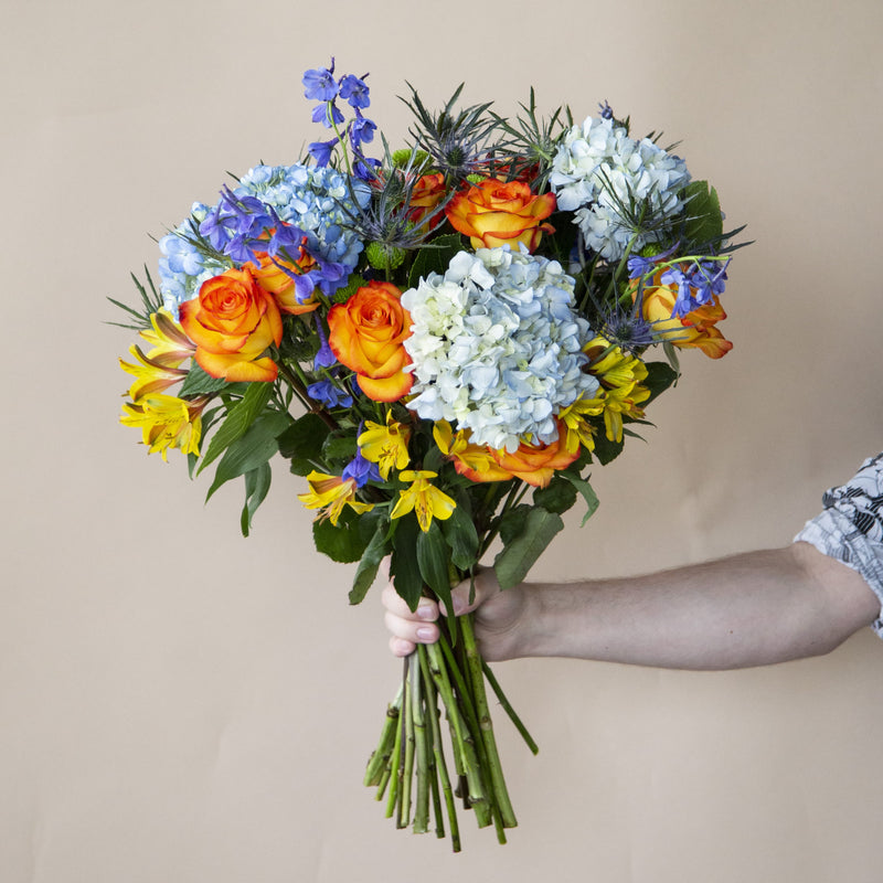Vibrant Hydrangea Flower Bouquet in Hand