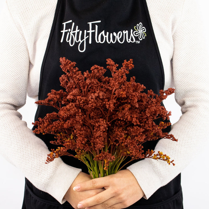 Brown Solidago Flower Bunch in Hand