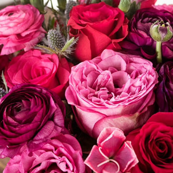 Candy Hearts Pink Flower Bouquet Arrangements