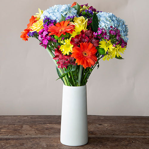 Celebration Rainbow Flower Bunch in Vase