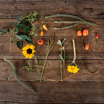 Chili Pepper Fall Flowers DIY Flower Kit Flatlay
