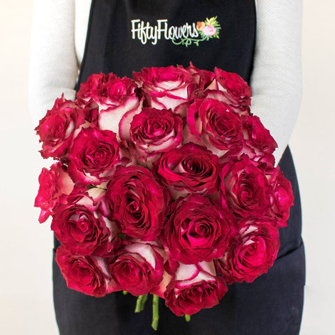Cinderella Pink and White Rose Bunch in Hand