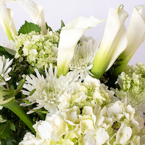 Classy White Flower Bouquet Up Close
