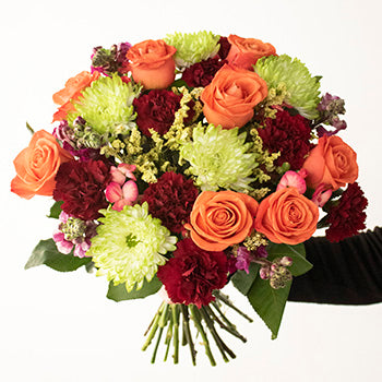 Spa Day Orange and Red Flower Arrangement