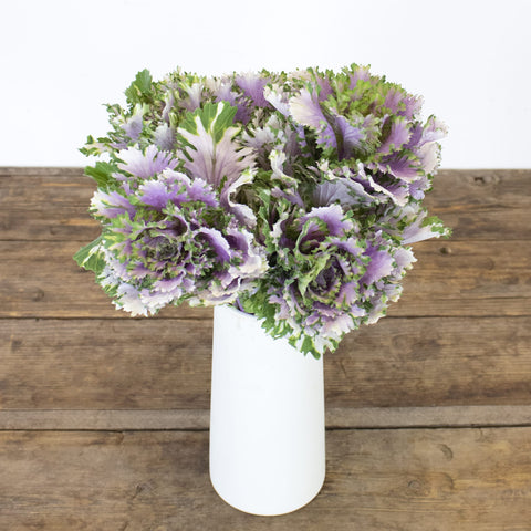 Purple Crane Rose Kale Bunch in Vase