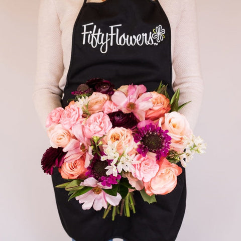 Peach Flower Bouquet in Hand