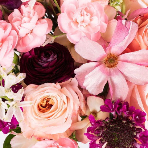 Peach Flower Bouquet Up Close