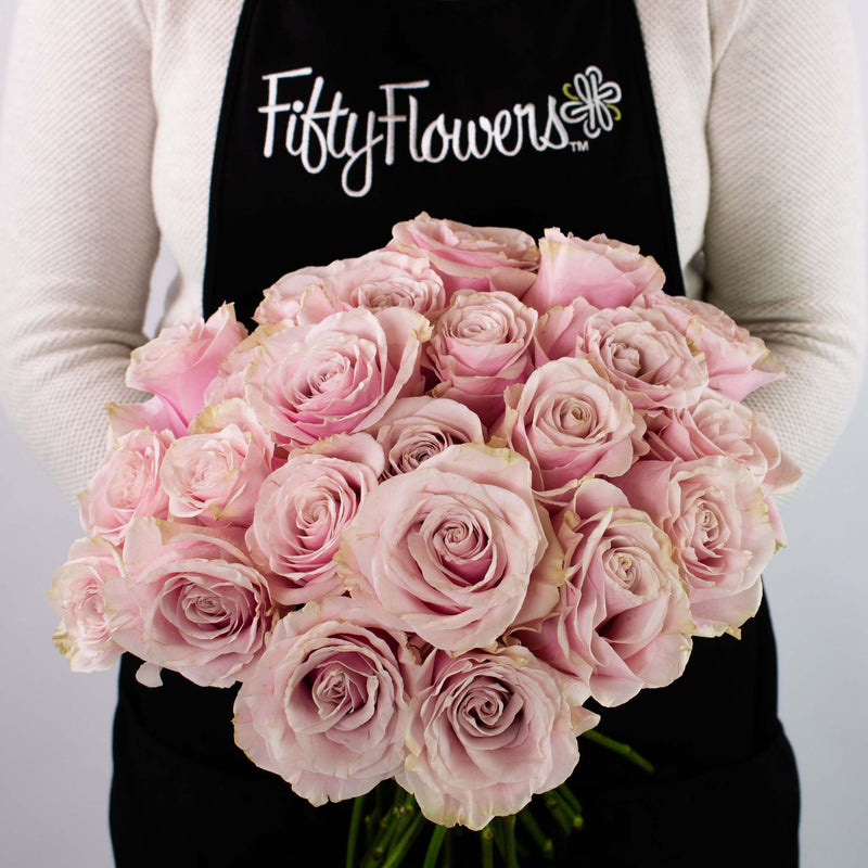 Dusty Light Pink Flower Bunch in Hand