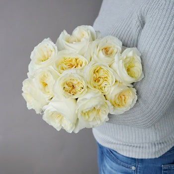 Ella Auswagsy White Garden Rose Bunch