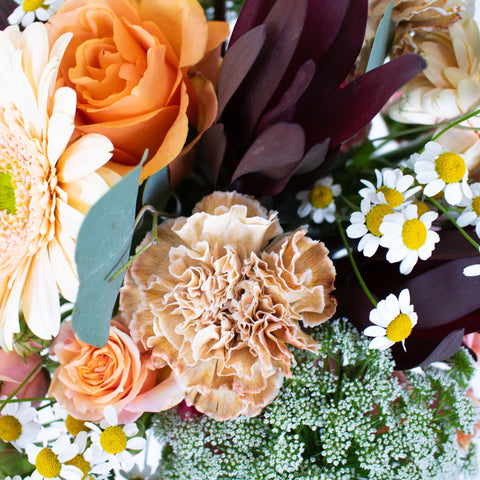Earthy Boho Flower Centerpiece Up Close