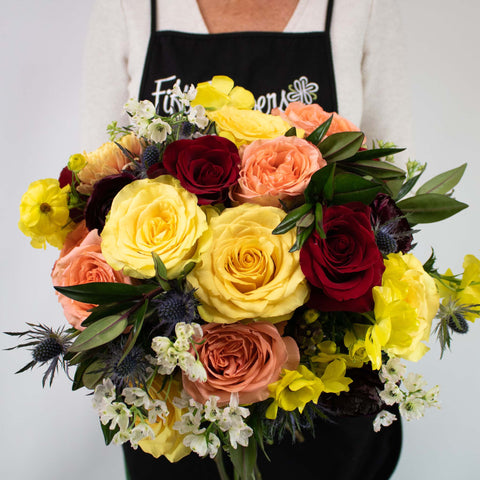 Fall Gold DIY Flower Bouquet in Hand