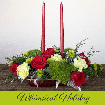 Holiday Fresh Flower Design Virtual Class Centerpiece