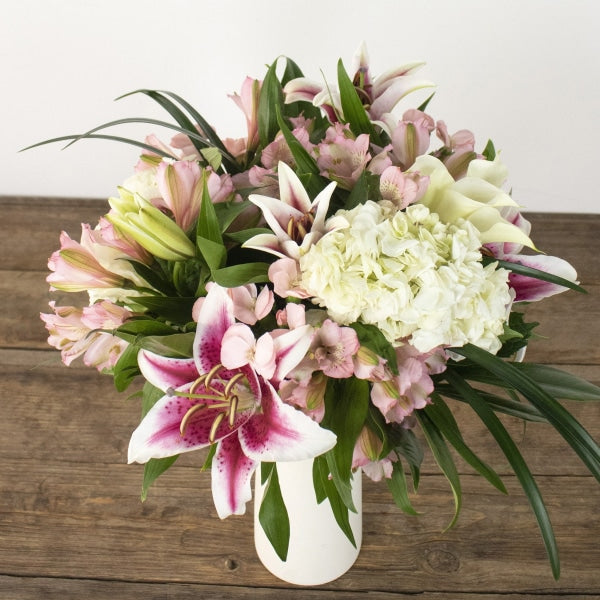 Pink Lily Bouquet in Vase