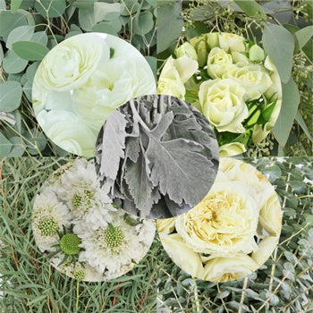Full Pack Eucalyptus and White Flowers DIY Flower Kit Bunch