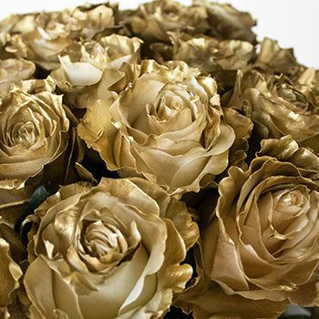 Decadent Golden Roses Arrangement