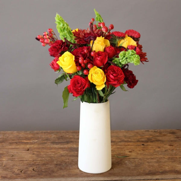 Golden Divine Burgundy Flower Bunch in Vase