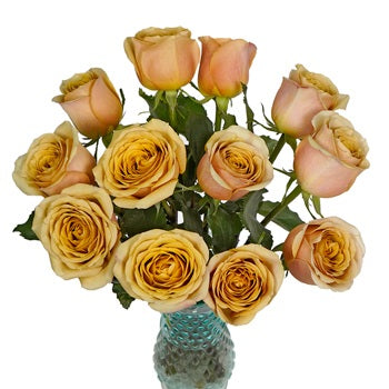 Golden Mustard Garden Wholesale Roses In a vase
