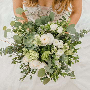 Green and White Wedding Bouquet