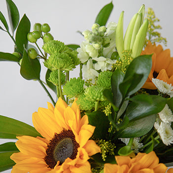 Bridal Centerpieces Sunflowers and Green Flowers