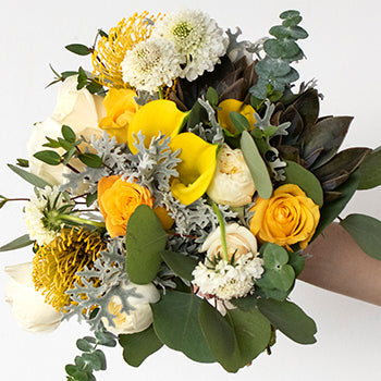 Happy Day Yellow Flower Bouquet and Boutonniere