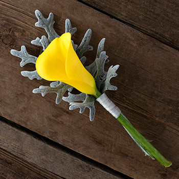 Happy Day Yellow Flower Bouquet and Boutonniere